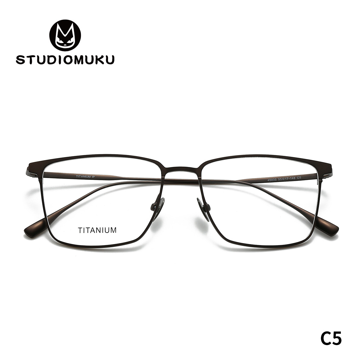 STUDIOMUKU gafas de madera cool trajes de temperamento elegante marcos de gafas de titanio clásico puro marcos de gafas cuadrados