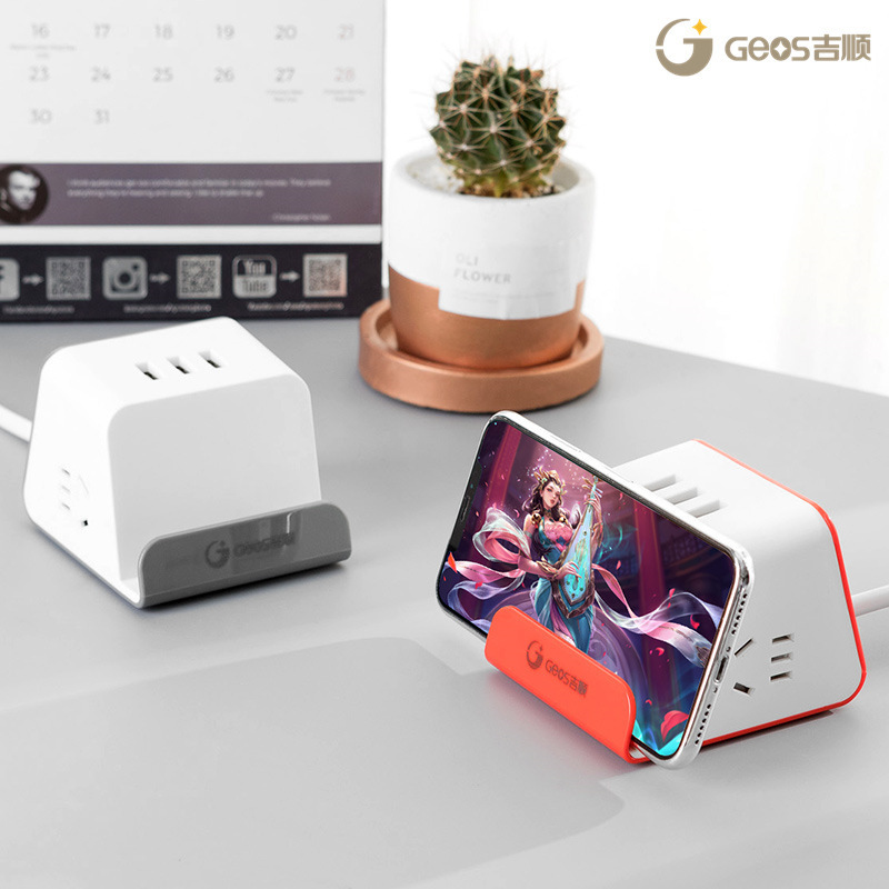 Jishun enchufe inteligente creativo para oficina doméstica con placa de alimentación USB enchufe multifuncional enchufe de carga inalámbrica