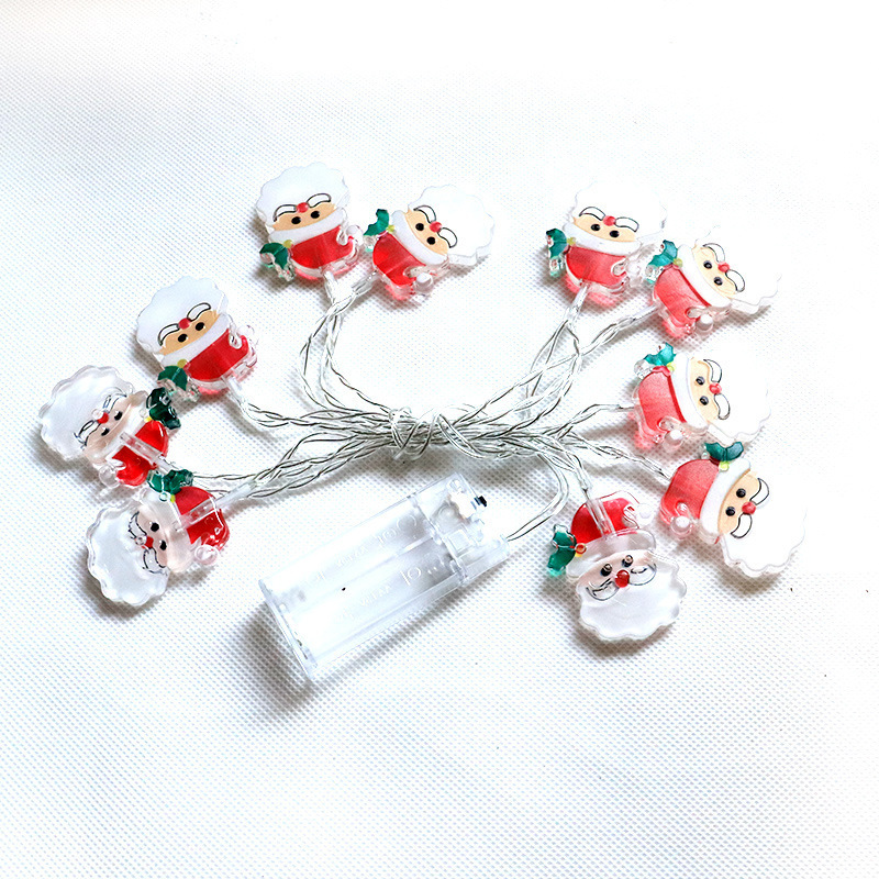 Decoraciones navideñas, Papá Noel brillante, muñeco de nieve de Navidad, arreglo de cadena de luces, decoraciones colgantes para árbol de Navidad, linternas pequeñas led