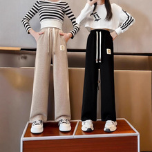 女童裤子2025新款春装大儿童春秋季洋气时髦休闲阔腿直筒运动裤潮