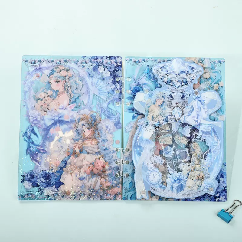 亚克力摇摇乐手帐本原创卡通A7活页本多香水美战捏捏笔记本可爱少