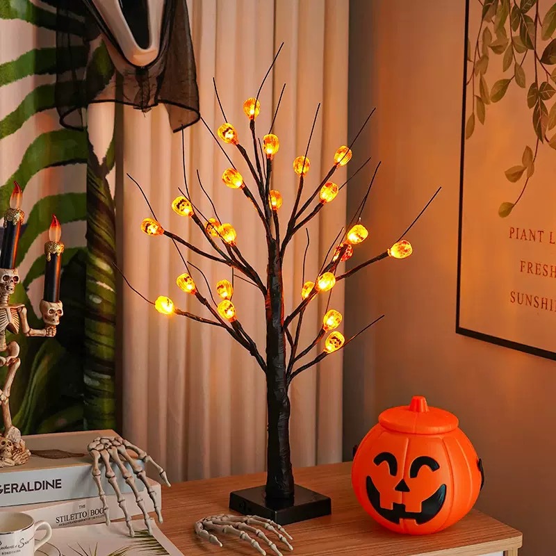 Lámpara de árbol de calabaza