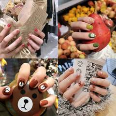 Wearable Nail Print Pattern Small Fresh Student Girls Cute Removable Nail Art Fake Patch Manufacturer Wholesale