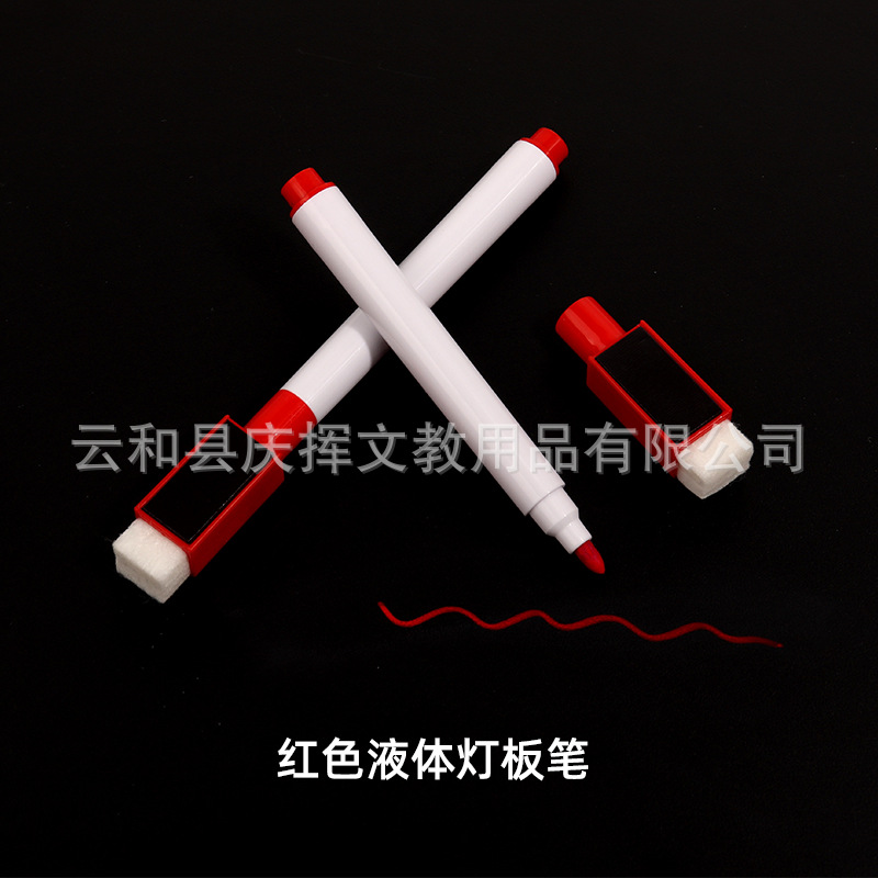 Directo de fábrica pizarra pluma soluble en agua tiza líquida borrable luz LED tablero de la pluma con el cepillo magnético rotulador