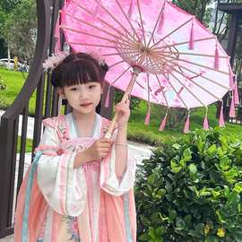 古风流苏伞女儿童油纸伞中国风汉服道具拍摄演出舞蹈旗袍新中式伞