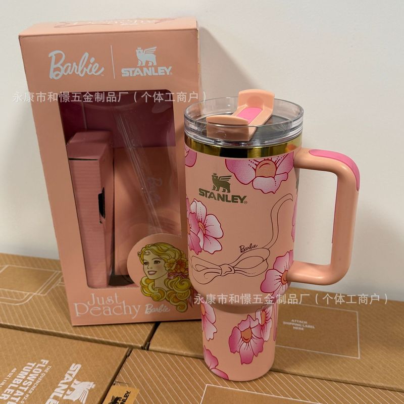 现货stanley2代冰霸杯大容量40OZ手柄保温杯芭比新款汽车杯|undefined