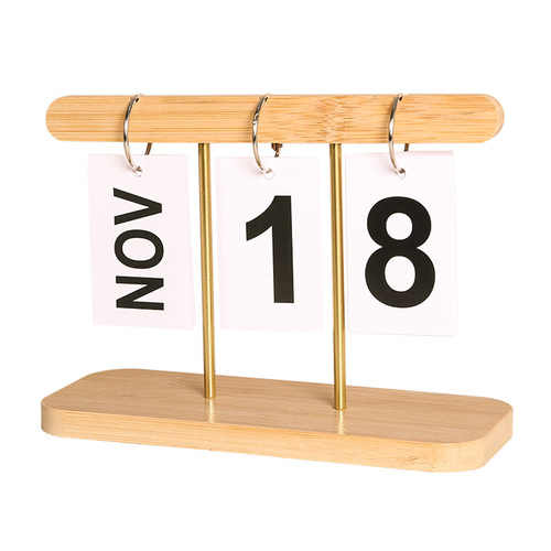 Modern simple wooden calendar page-turning perpetual calendar bedroom desk ornament holiday gift decorative desk calendar