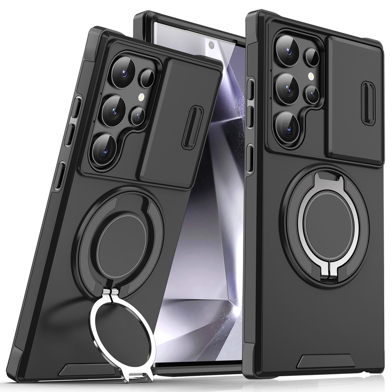 Amazon Cross-Border Wholesale Suitable for Samsung S26Ultra European and American Car Magnetic Mount Phone Case A57 Sliding Window