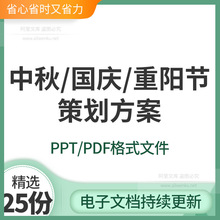 中秋节国庆节重阳节活动策划方案案例PPT/PDF成品模板素材资料202