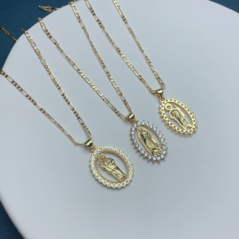 Pendant Necklace Classification 1 Piece Quantity Elegant Streetwear Geometric Alloy Plating Inlay Zircon Women's Pendant Necklace