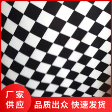 现货供应数码打印棱形黑白格，2公分棱形格子，圣诞节蝴蝶结用布