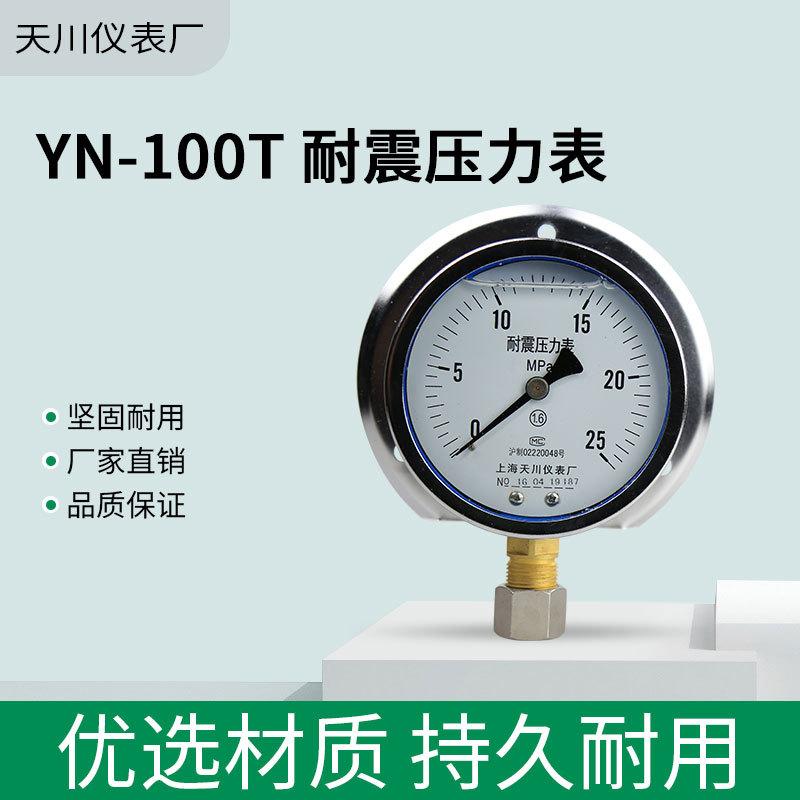 YN-100T耐震径向带后边 船用耐震压力表 1MPa M20*1.5压力计STCIF