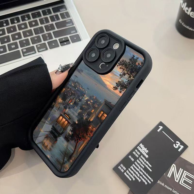 Paisaje rural para iphone16pro funda para teléfono móvil Apple 15 anti-caída 14 personalidad 13promax nuevo 12x