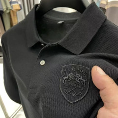 国境を越えた貿易 2025 新しいポロシャツメンズ半袖 Tシャツ夏薄いラペルビジネストレンディなトップス