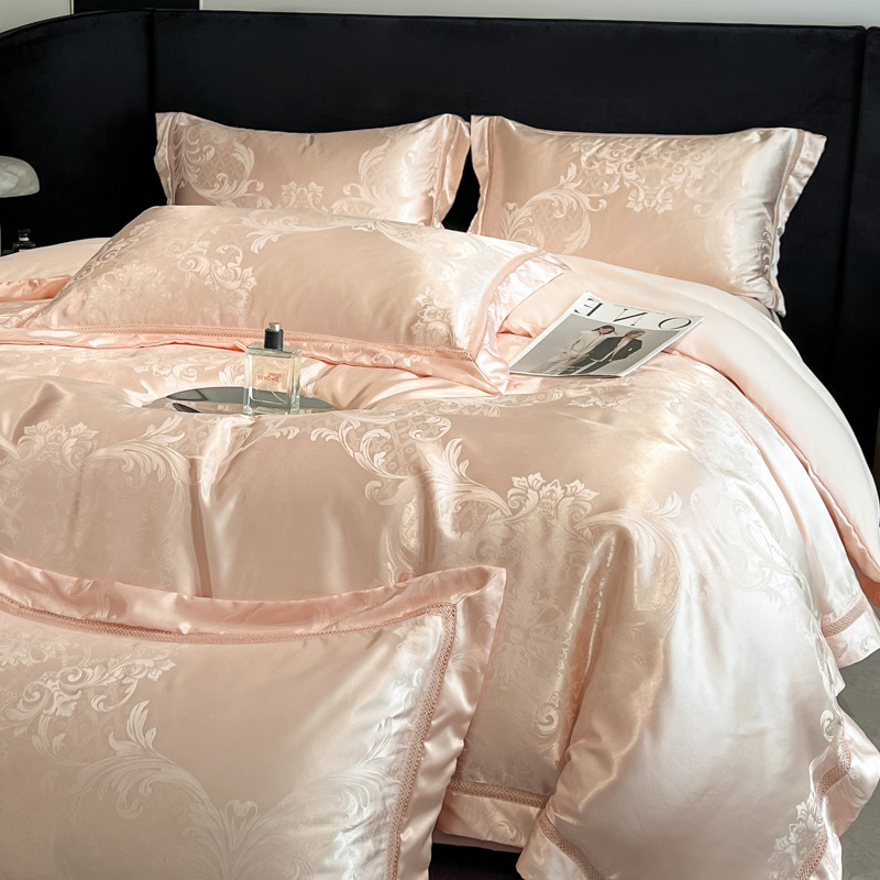 Luxury Jacquard Cotton Bedding Set For Spring Summer 4 Pieces_voghion.com