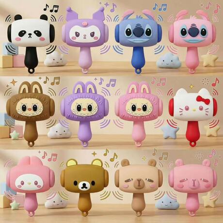 Sanrio Keychains Silicone Sanrio hammer keychain, creative shaking sound-making