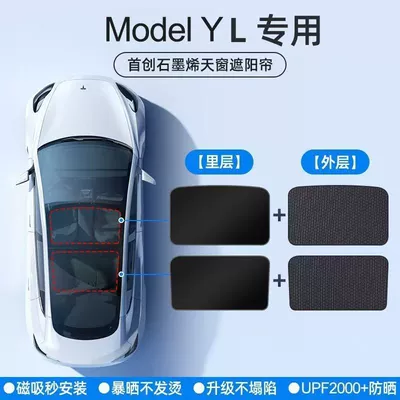 car sunshade, Sun shade - tesla-yl-graphene-black-sunroof