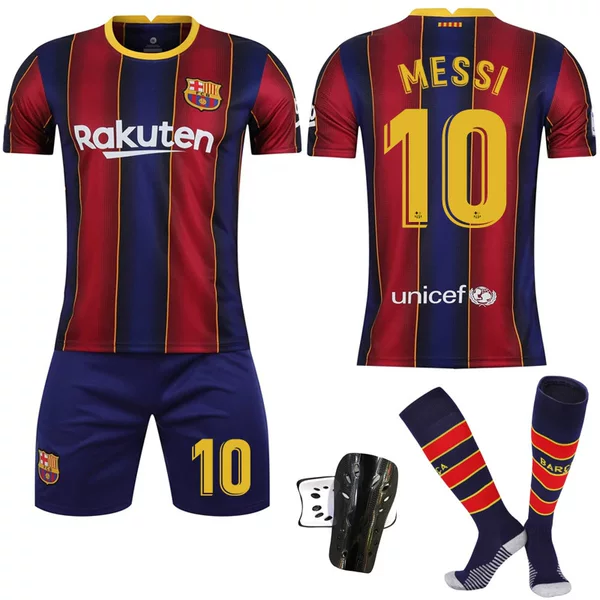 2021 Barcelona Home Retro Jersey suit Football Suit No.10 Messi Sportswear Children Adult Foreign Trade Supply