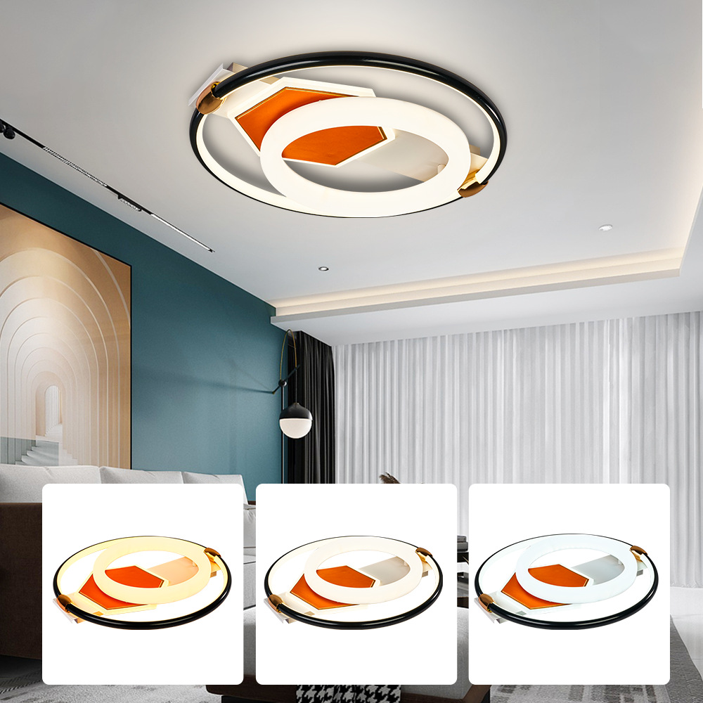 新款簡約LED現(xiàn)代燈2.4G智能APP遙控72W圓形吸頂燈臥室燈中山燈飾