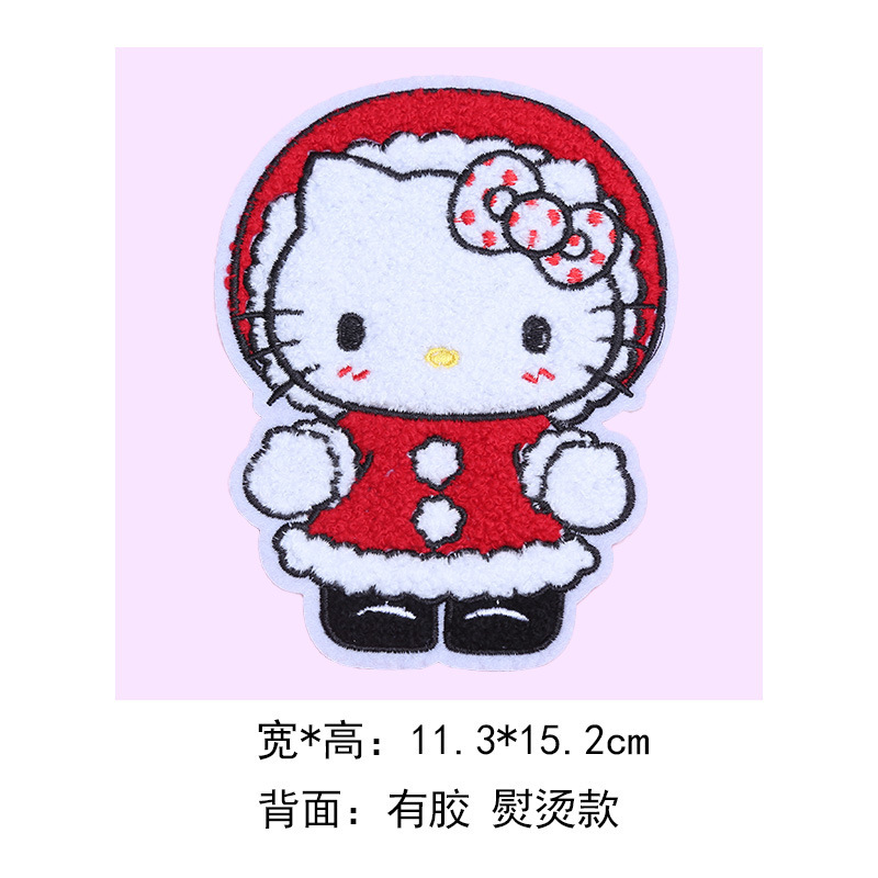外国貿易卸売漫画大型 kt 猫刺繍布ステッカーハローキティクロスボーダー衣類アクセサリーコンピュータ刺繍ラベル|undefined