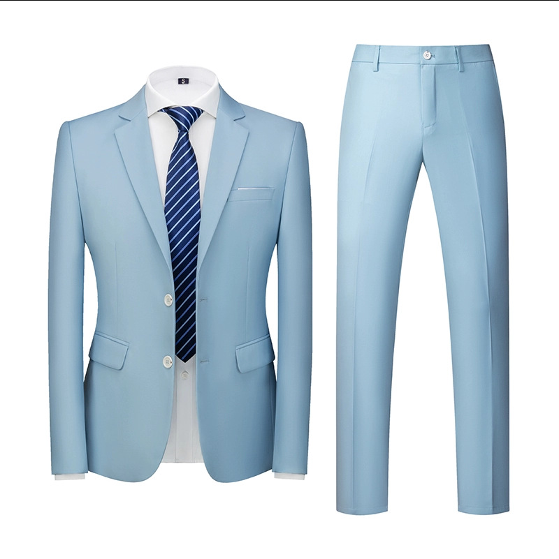 Traje de los hombres traje novio profesional mejor hombre vestido de boda traje formal Slim color sólido traje casual traje de dos piezas de los hombres
