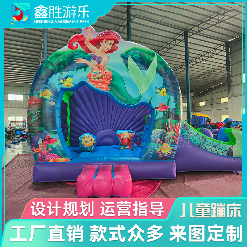 Tobogán inflable transfronterizo castillo engrosamiento PVC al aire libre pequeño hogar castillo inflable jumping trampolín tobogán