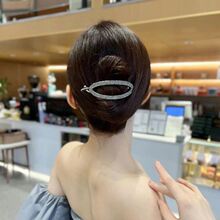 精致水钻扭扭夹一字扣发夹盘发神器后脑勺抓夹鸭嘴夹发夹发卡