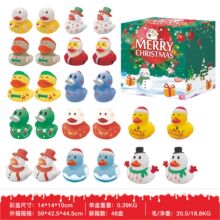 新款圣诞节搪胶鸭子自带发声雪人麋鹿搪胶小黄鸭浴室洗澡戏水玩具