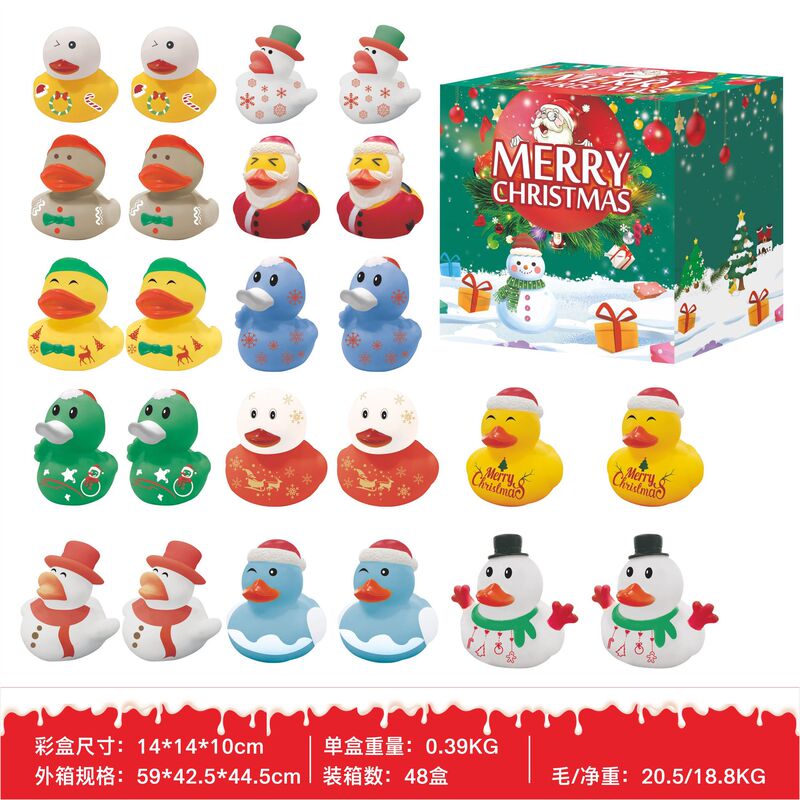 New Christmas Vinyl Duck with Voice Snowman Elk Vinyl Yellow Duck Bathroom Bath Water Play Toy