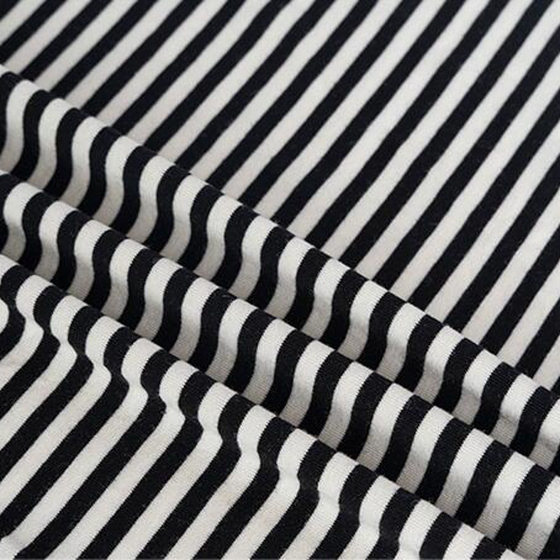 Ready Supply of Colorful Stripesd Jersey Stretch Cotton Ammonia Stripesd Pull-Up Jersey T-Shirt Bottoming Shirt Knitted Cotton Fabric