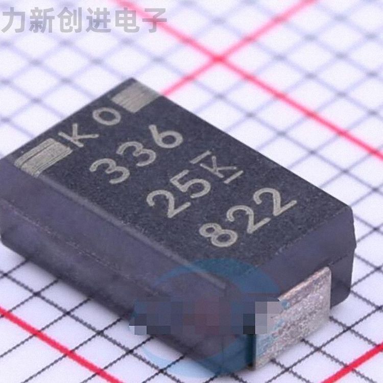 T521D336M02TE060描述33uF(336) ±20% 25V 钽电容