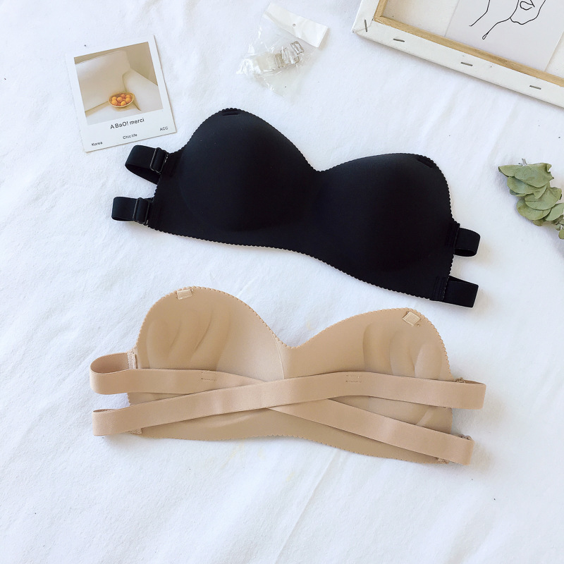 Kaka Same One-word Bra Strapless Push-up Wedding Dress Invisible Bra Underwear
