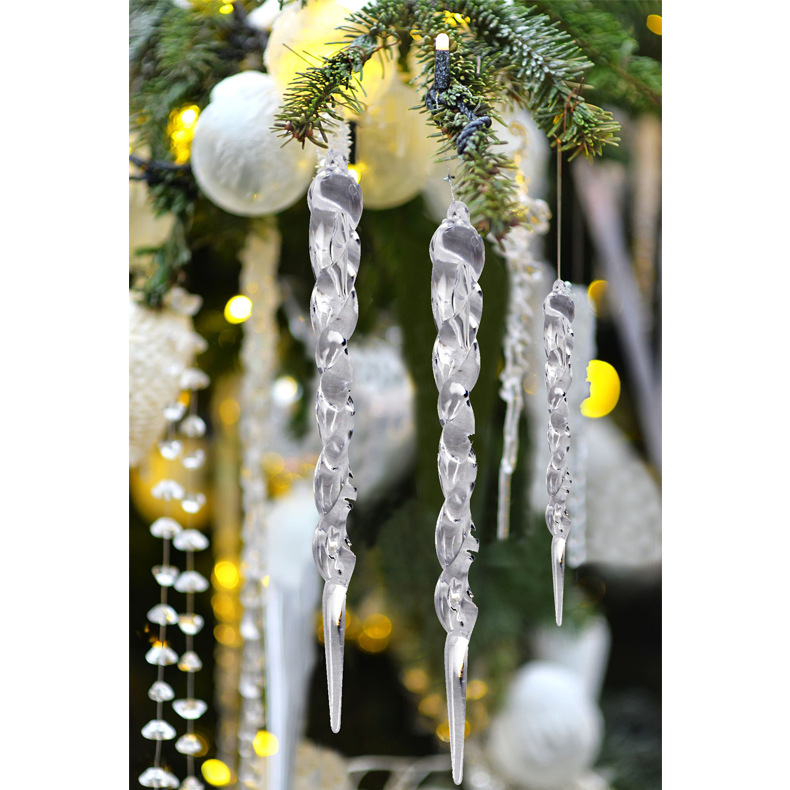 Productos de Navidad creativos colgantes de hielo transparentes nuevos colgantes de árbol de Navidad colgantes de hielo transparentes hielo