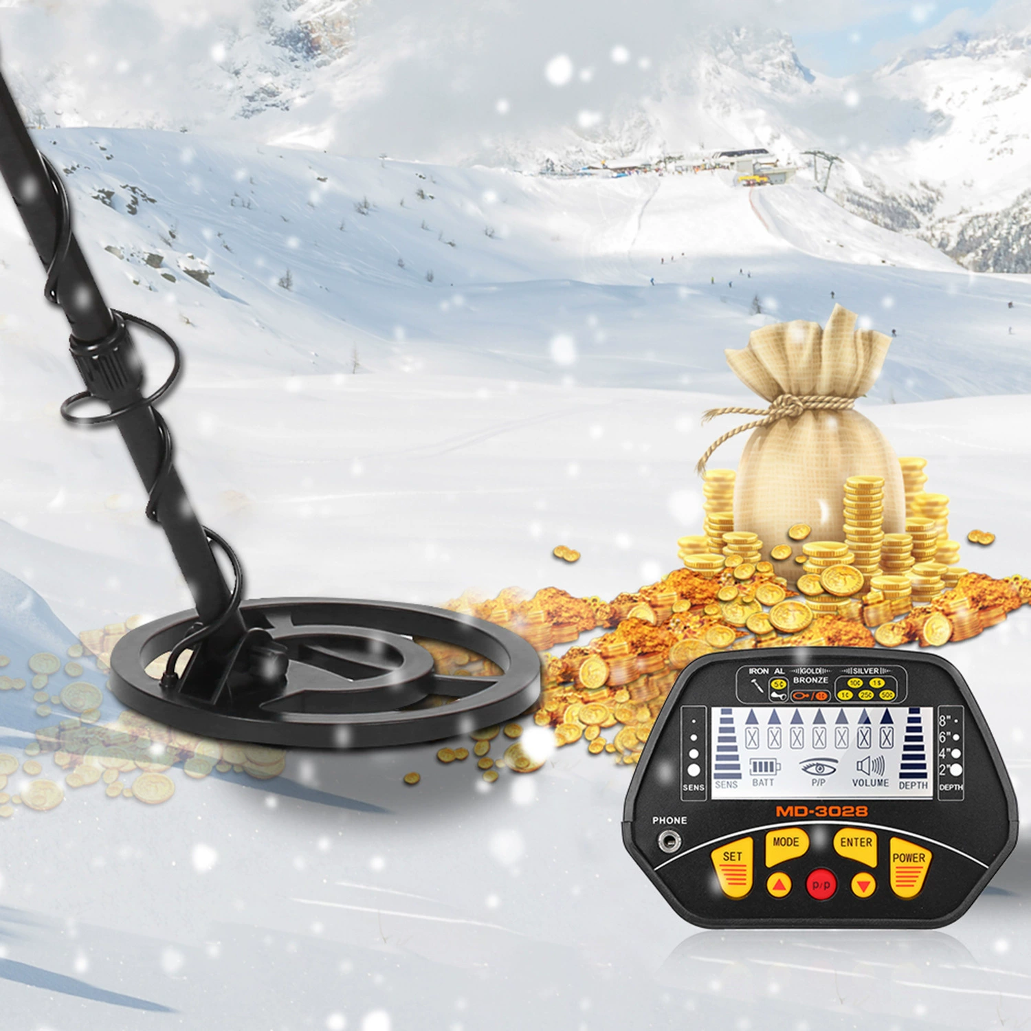 MD3028 металлодетектор подземный детектор золота металлоискатель высокой чувствительности кладоискатель точное позиционирование с подсветкой