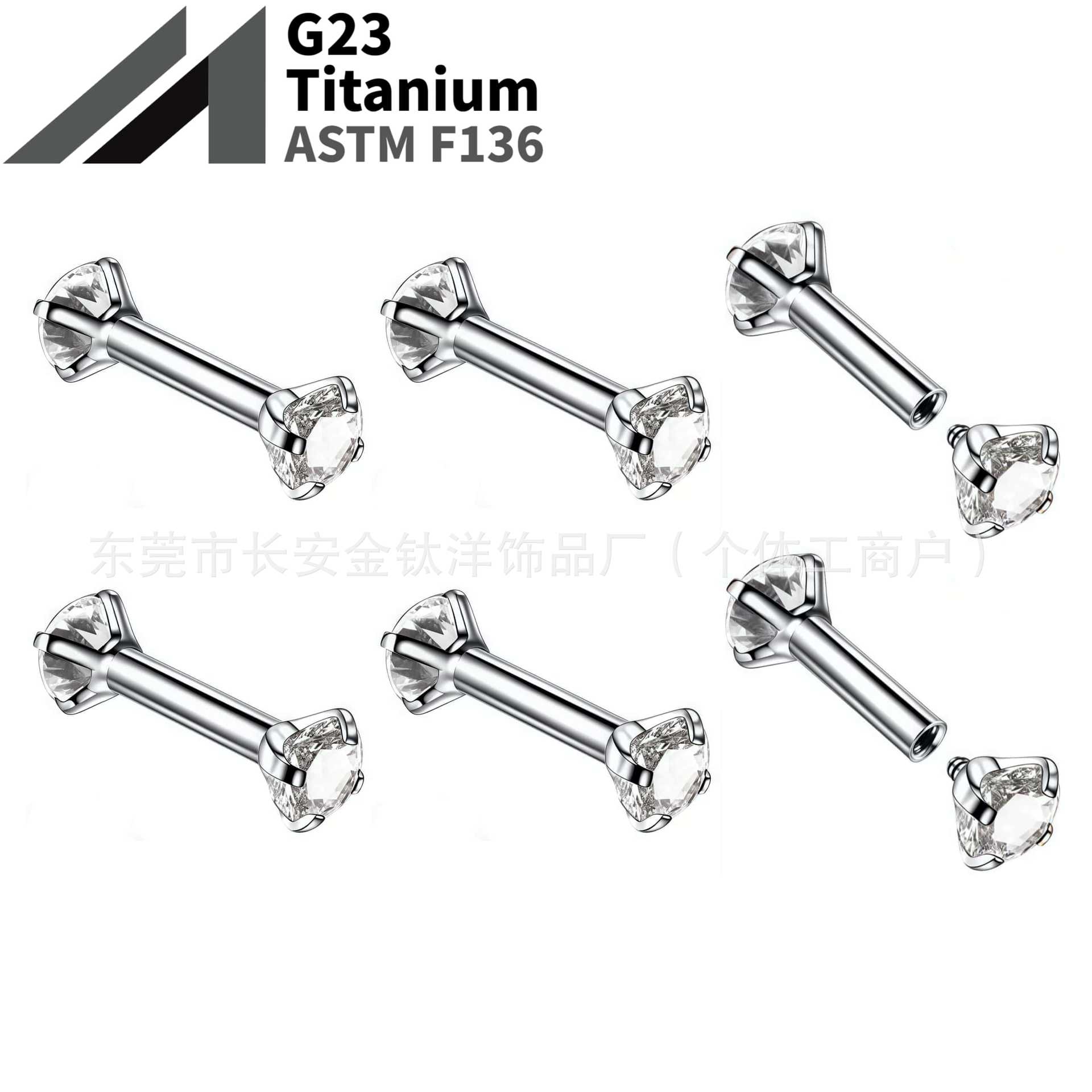 16G labret stud size and finish detail
