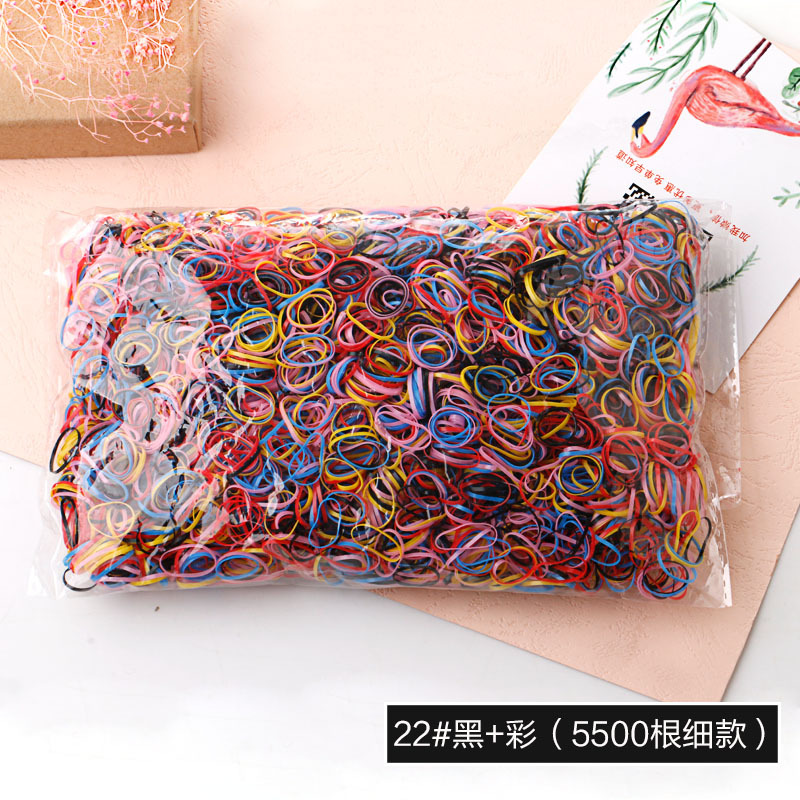 Banda de goma desechable lazo de pelo femenino negro pequeña banda de goma gruesa cubierta de cuero no daña banda de pelo durable cuerda tocado