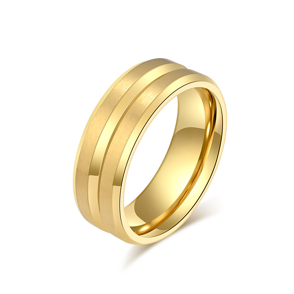 Comercio electrónico transfronterizo simple V-slot cepillado anillo de acero de titanio hombres y mujeres de estilo neutro moda pulsera Accesorios