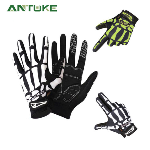 Cycling gloves Qepae Chipper cycling long finger warm gloves cycling sports outdoor full finger skull gloves