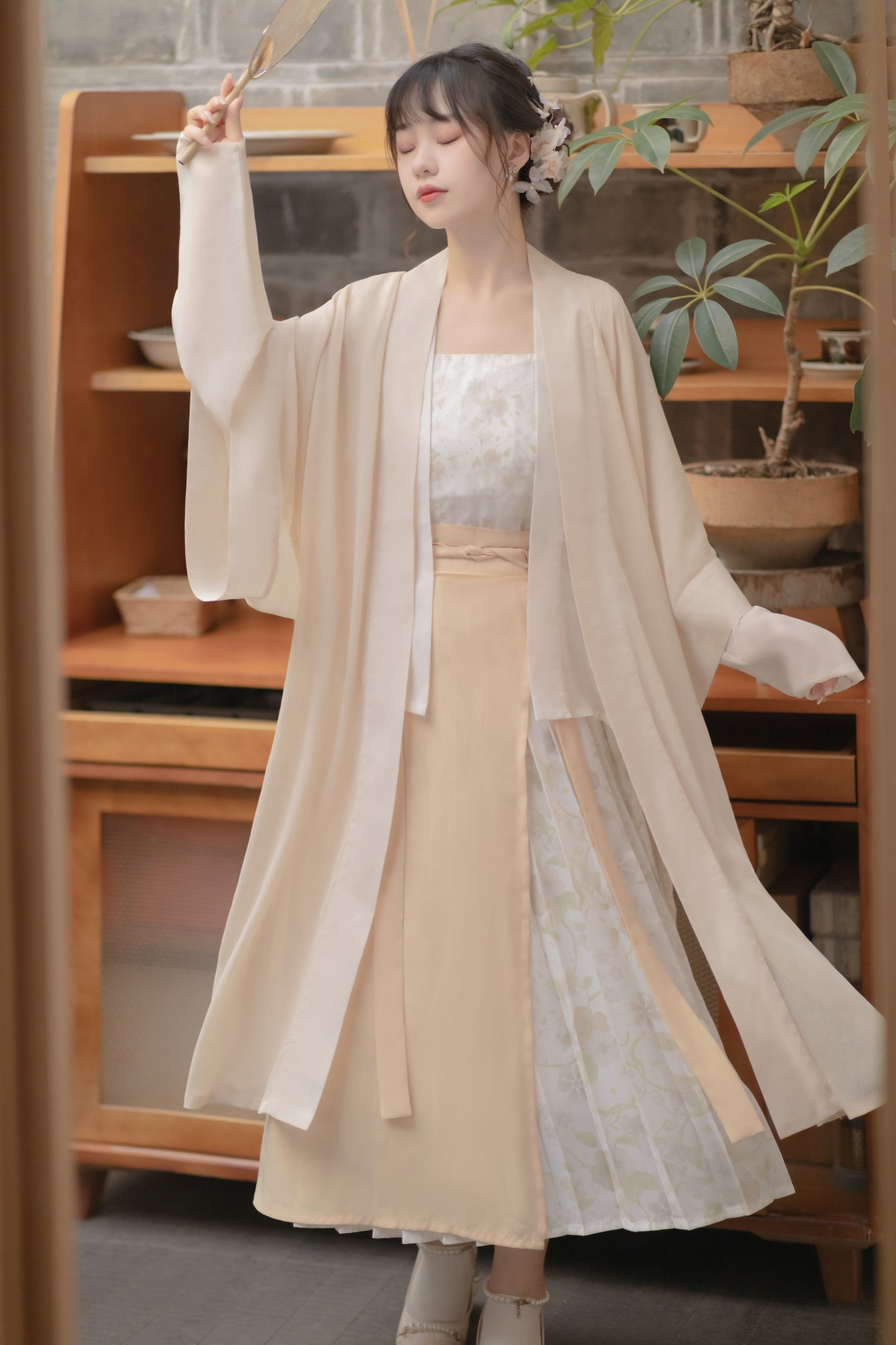 原创设计花期汉服女飘逸春秋中国风仙气外褙子旋裙全套8390-阿里巴巴