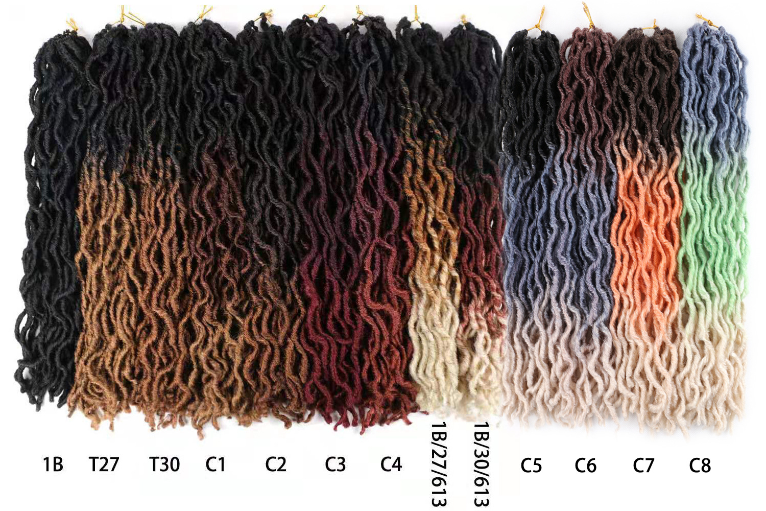 Extensions à clip gypsy locs en cheveux synthétiques_voghion.com