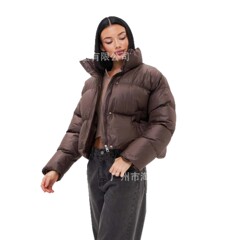 美拉德复古百搭保暖棕色棉服女2025冬季女面包服美式加厚棉衣棉袄