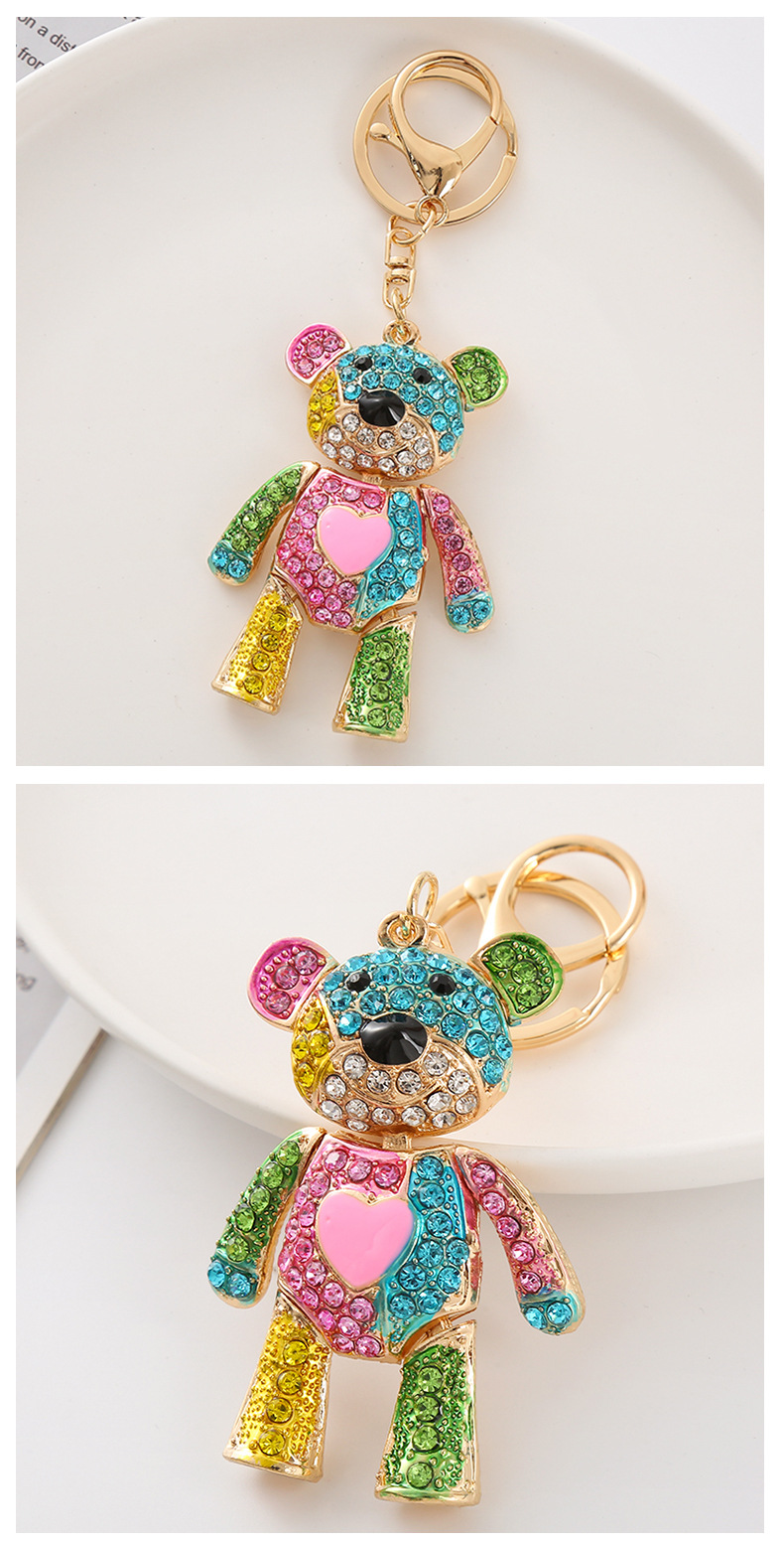 Cute Bear Alloy Unisex Bag Pendant Keychain display picture 1