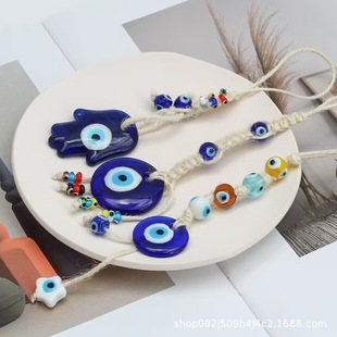 Cross-border Foreign Trade Source Turkey Blue Eyes Glass Pendant Home Devil's Eye Decoration Fatima's Hand