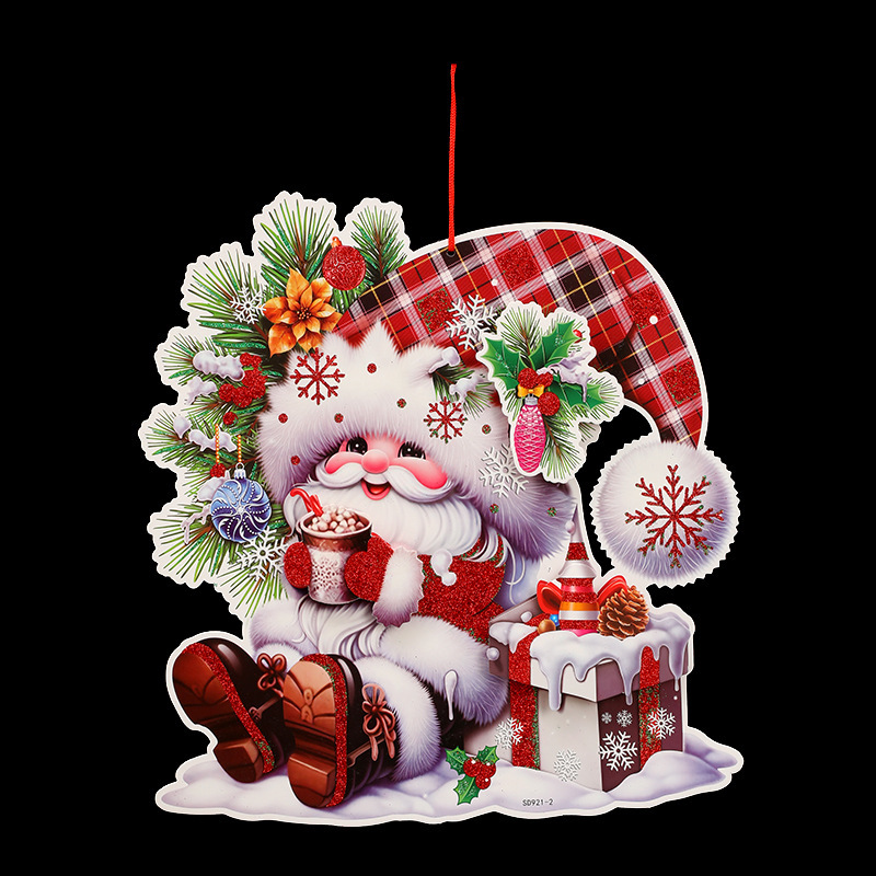 クリスマスの雰囲気のある紙製のステッカーで、家やお店やパーティーを飾るクリスマスアクセサリー、工芸品の卸売|undefined