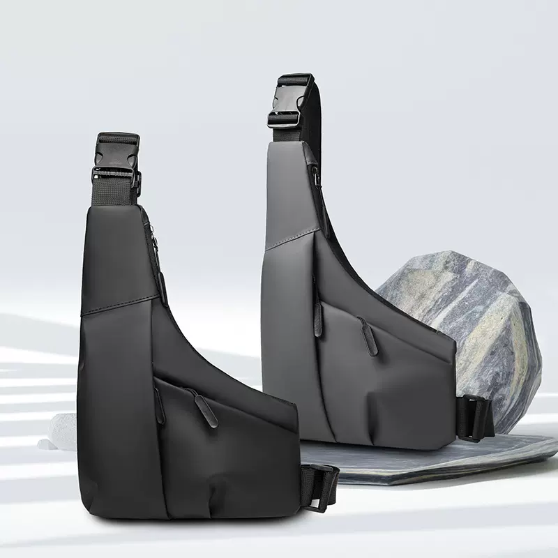 男士胸包简约斜挎包百搭通勤户外骑行运动小挎包时尚手机包便携袋
