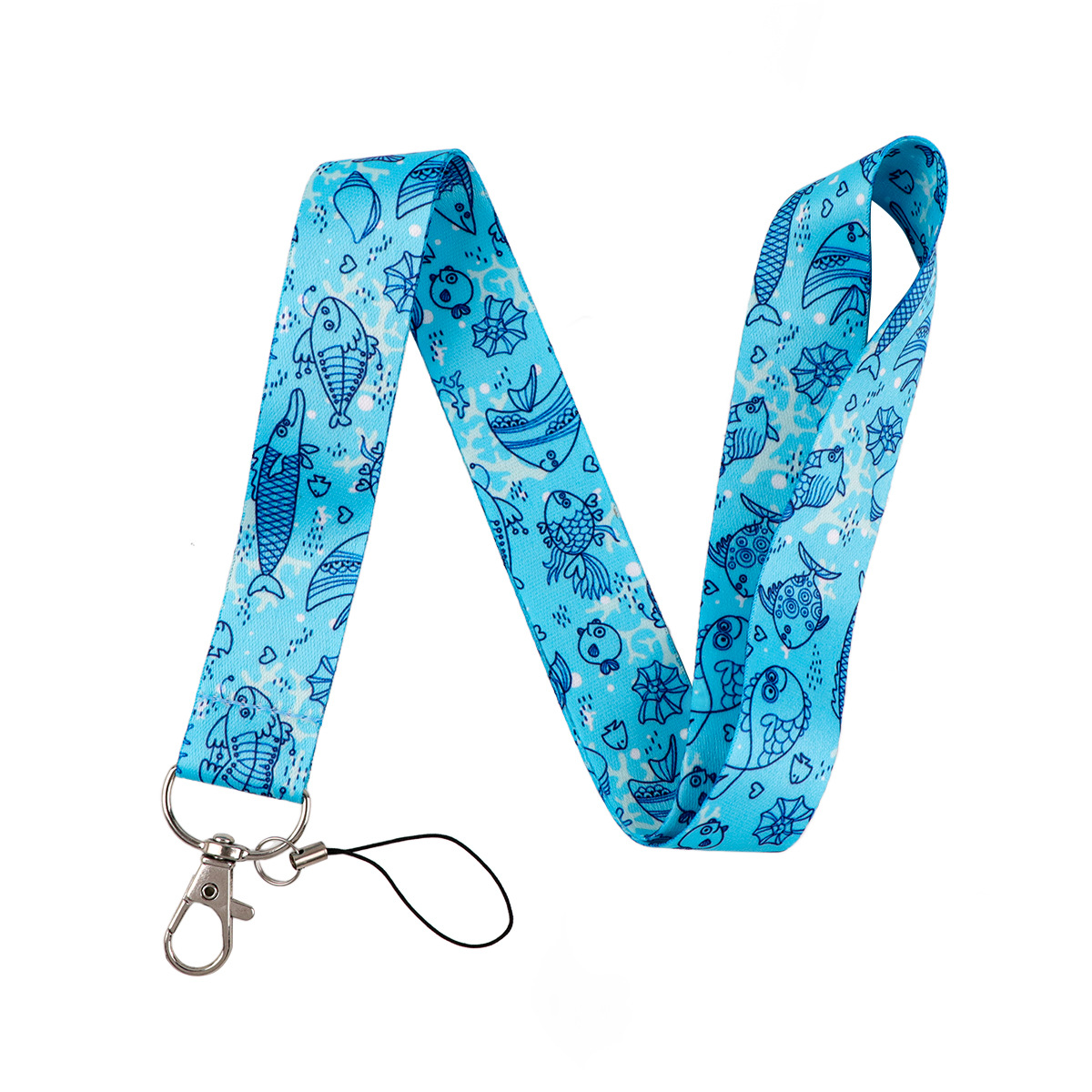 Tiburón ballena delfín teléfono móvil cordón titular de la tarjeta de doble cara tarjeta de autobús tarjeta de estudiante Certificado de exposición anti-perdido titular de la tarjeta de estuche rígido