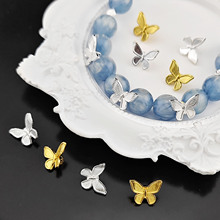 合金镀银蝴蝶隔珠古风手工串珠流苏diy饰品配件手链材料隔片佛珠