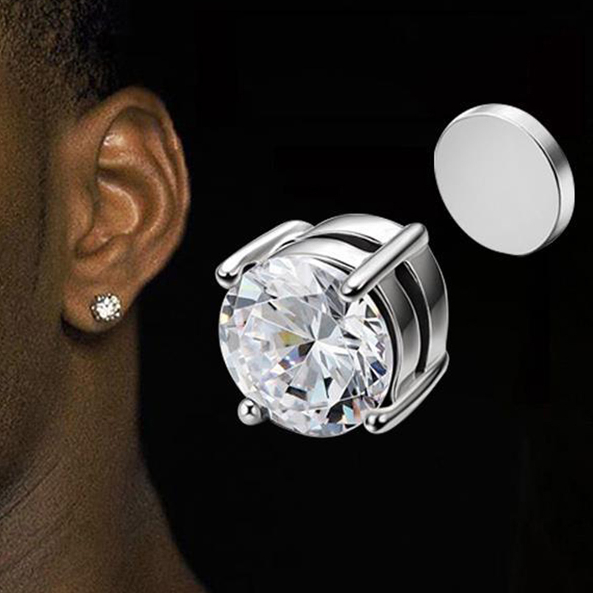 European And American Cross-border Magnetic Ear Clips, Stainless Steel Electroplated Magnet Earrings, Personalized Men's_voghion.com