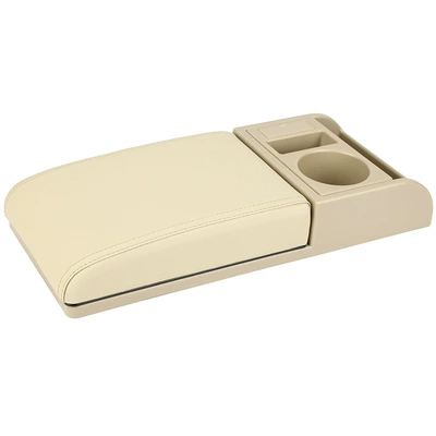 storage box raised cover heightening Armrest box - microfiber-leather-universal-heightening-cover-straight-style-beige