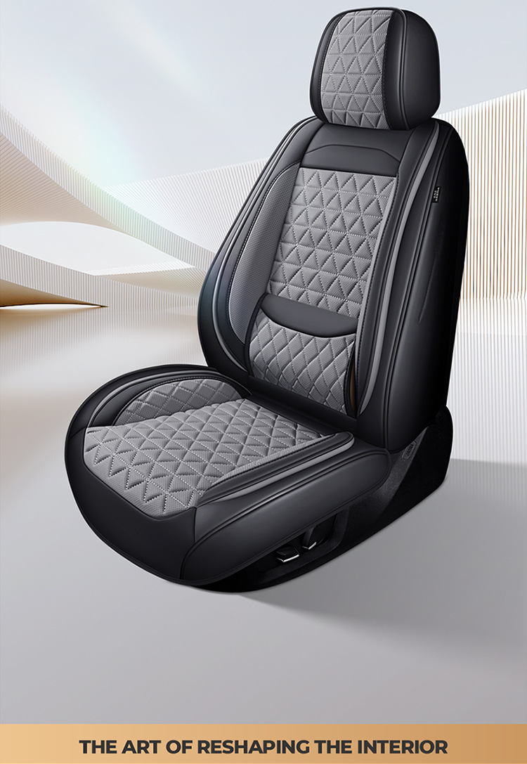 Car Seat Cushion, Waist Support, Wing Protection, Five-Seater Four-Season Cushion, All-Inclusive Seat Cover, Seat Cushion, Nappa Leather, Amazon Europe and America Cross-Border